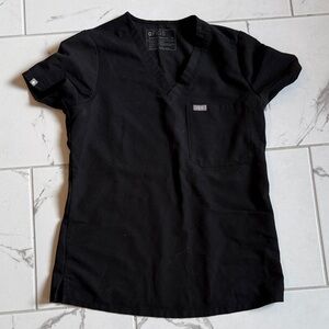 XS Figs Scrub Top - Black